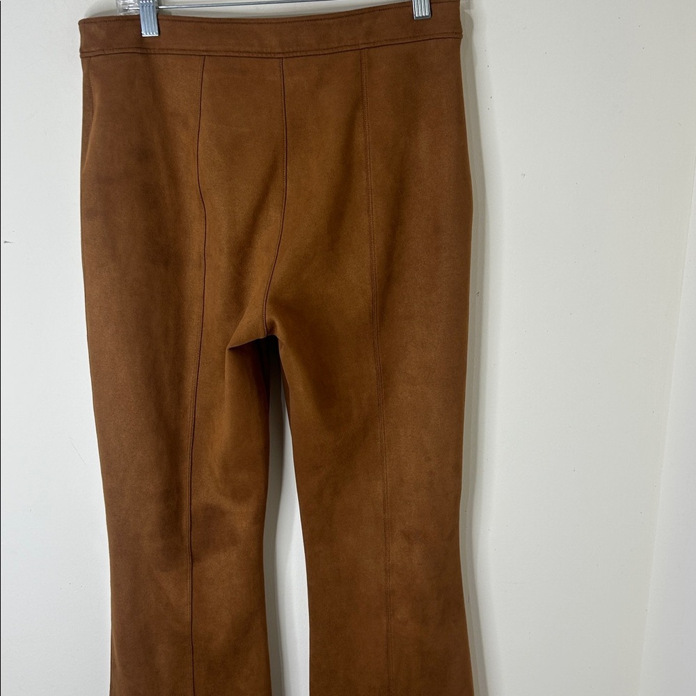 Spanx Faux Suede Flare Pants in Rich Caramel Seamed Pull On 20323R Size XL - Picture 13 of 14